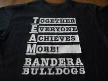 レア GILDAN USA TEXAS BANDERA MIDDLE SCHOOL アメリカ テキサス カレッジ フットボール ブルドック ウイングフット 黒 ブラック Tシャツ_画像8