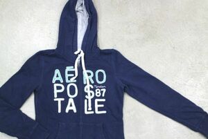 [ б/у одежда AEROPOSTALF 1987 Logo Zip выше тренировочный Parker темно-синий L] Aeropostale NY New York 