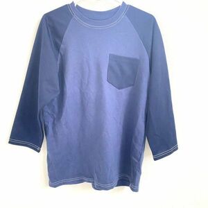 coen enjoy easy chic ロングスリーブTシャツ ポケットTシャツ ネイビー ◎15-22