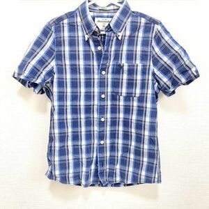 アバクロ Abercrombie & Fitch キッズ チェック柄 半袖シャツ ブルー◎14-18