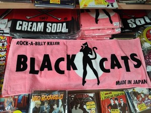 新品ブラックキャッツBLACK CATSフェイスタオル即決検索CREAMSODAマジックキャロル怪人二十面相ピンクドラゴンブラックキャッツロカビリー