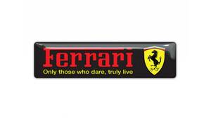 即納 フェラーリ レーシング FERRARI only ロゴ ブラック 3D 80mm x 20mm ステッカー 《送料無料》残り1点