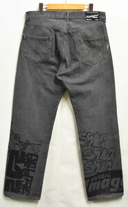 2000 period NEIGHBORHOOD Neighborhood reverse side . Denim pants black Denim print men's XL corresponding W34 corresponding (38423