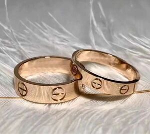 新品未使用　高品質　リングペア　指輪　結婚指輪　リング　7号　10号　アクセサリー　 ペアリング　ピンクゴールド　ファッション