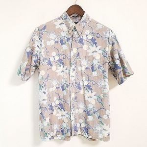 #SNC Rainse Pooner Reyn Spooner Рубашка с коротким рукавом Aloha L Grey Blue Floral Down Men [817069]