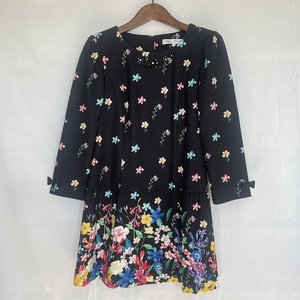 #anc super view ti tunic 40 floral print biju- black lady's [794514]