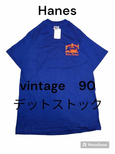 【希少！当時のタグ付き！デットストック　USA製】90'Hanes　プリントTシャツ