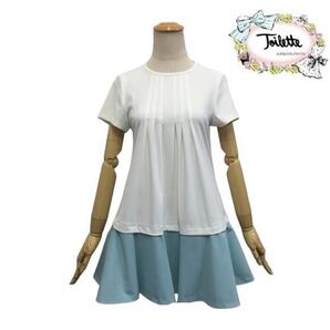 【トワレ toilette 新品】チュニック バイカラーチュニック ホワイト ブルー LL 306-156 サイズ5 大人かわいい服 30代 40代 50代 60代