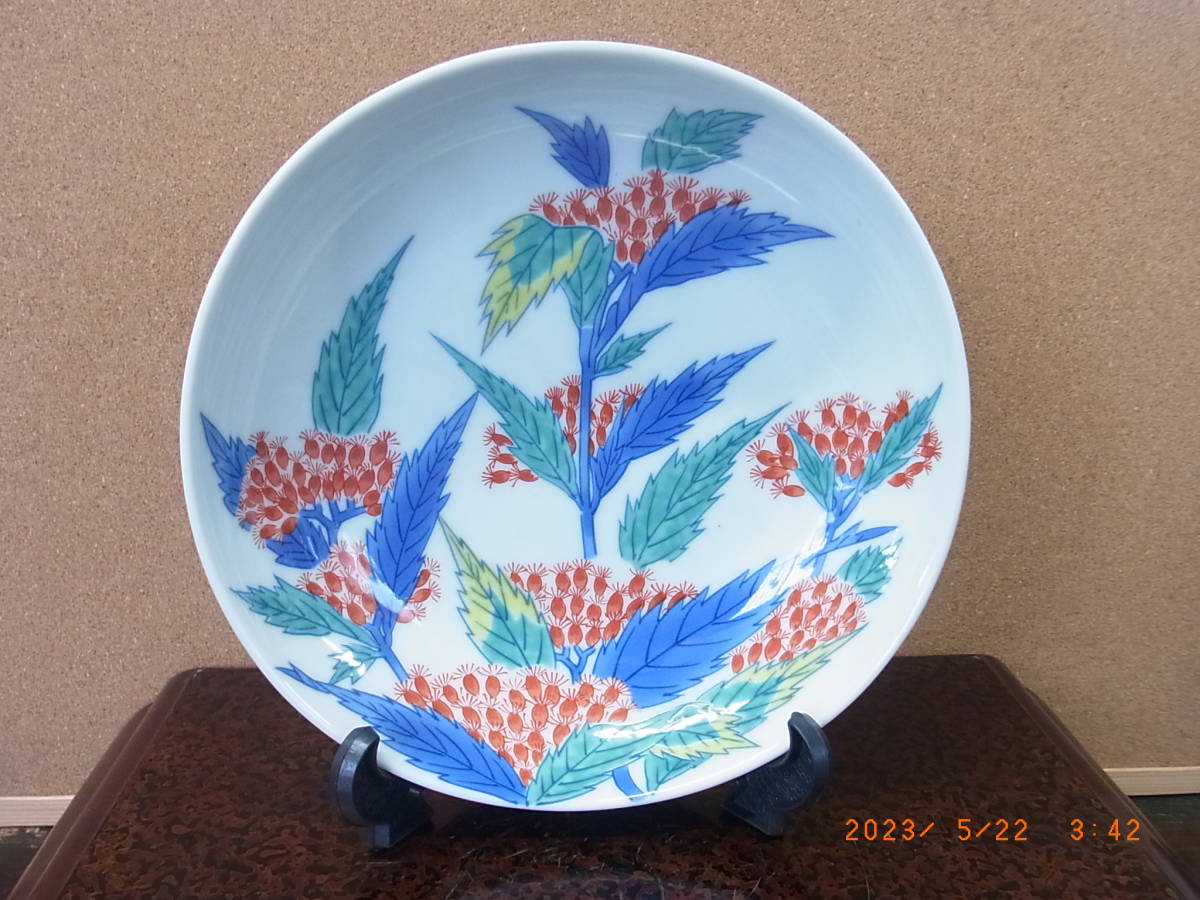 破格値下げ】 鍋島焼 色鍋島 染錦 柘榴文 高足皿 V R5828 陶芸 - www