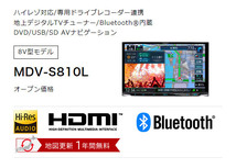 【取寄商品】ケンウッド8V型彩速ナビMDV-S810L+TBX-N004ノート/ノートオーラ(E13系)用取付キットセット_画像2