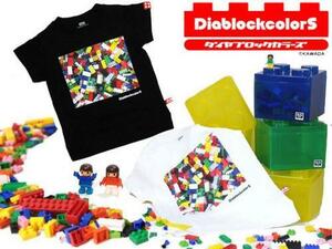 59k) Kids♪100cm おまけ付き ダイヤブロック ブロックフォトTシャツ ブラック 黒 ギフト お祝い 男の子