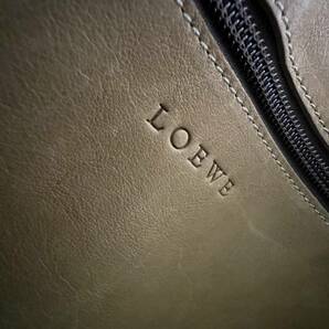 10792/ LOEWE ロエベ ゴールド金具 ブラウン レザー スエード トートバッグ スエードバッグ カバン ブランド品の画像6