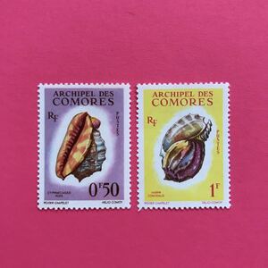 外国未使用切手★コモロ諸島 1962年 貝 2種