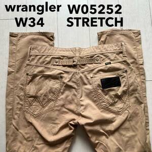  prompt decision W34 Wrangler wrangler light weight spring summer stretch buckle back tail pills attaching beige tea color fake Zip pocket plan production Edwin 