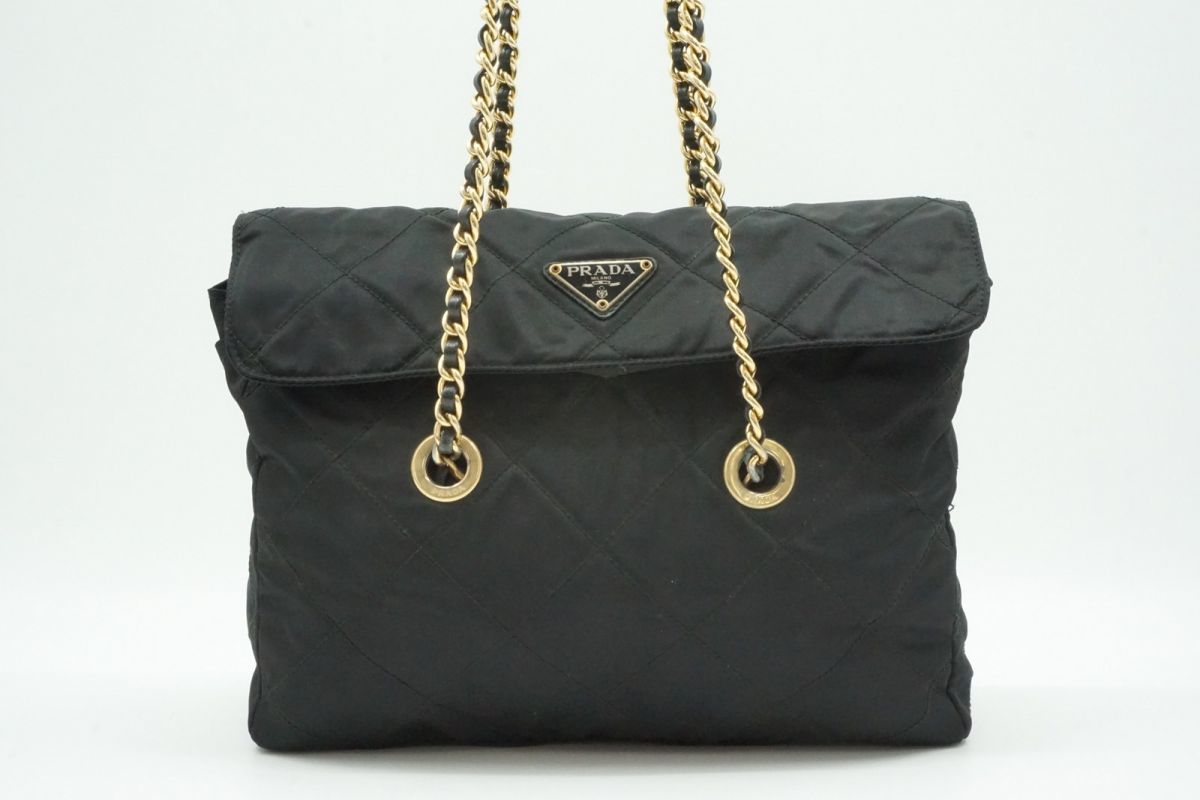1円〜 【美品】プラダ PRADA 三角ロゴ クリア チェーン ショルダー
