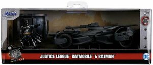 Jada Toys ジャスティスリーグ バットマン 1/32スケール バットマン フィギュア & バットモービル ミニカー BATMAN BATMOBILE