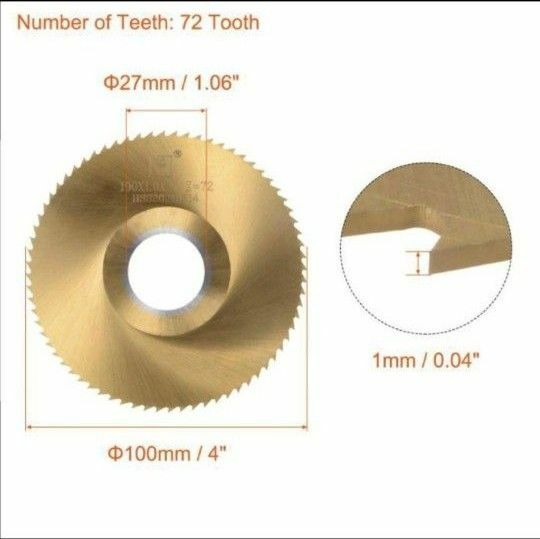 丸鋸ブレード 直径100mm 厚さ1mm 72歯 M35 コバルト 高速度鋼