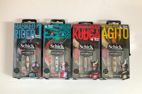 シック Schick ハイドロ5プレミアム 仮面ライダーシリーズホルダー（本体＋刃5コ）4箱セット