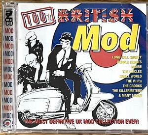 2CD V.A./100% British Mod ネオモッズ パワーポップ 初期パンク UK Neo Mods Punk Powerpop Fast Cars The Cigarettes Circles Crooks