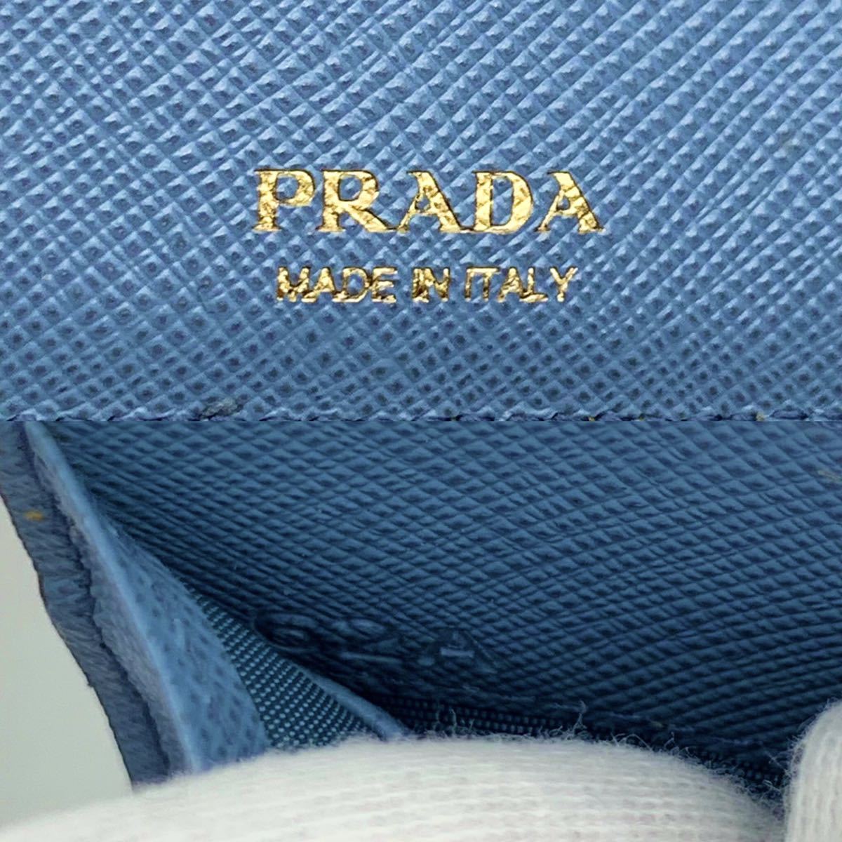 497 【極美品 付属品完備】PRADA プラダ 三つ折り財布 コンパクト