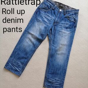 ラトルトラップ　デニム　ジーンズ　メンズ　デニムパンツ　Rattletrap　ロールアップデニム　ウォッシュ加工