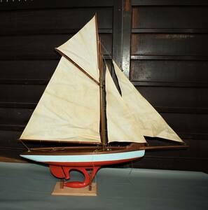  Showa Retro how to build Model Sailing Yachr wooden yacht MADE IN JAPAN box equipped ornament model made in Japan Vintage search : canopy boat tent boat 