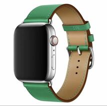 Apple Watch iPhone レザーバンド Series 腕時計 ベルト AppleWatch アップルウォッチバンド 38mm 40mm 41mm グリーン 緑 レザー 本革_画像2