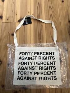 新品 FORTY PERCENT AGAINST 40% FPAR SHOULDER BAG ショルダーバック 白 ホワイト サコッシュ