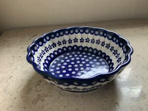  repeated price cut sale unused new goods Poland ceramics large bowl salad bowl φ20.5cm height 6.5cm large bowl large new goods Poland sale 