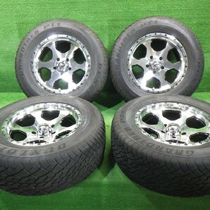 ダンロップ グランドトレックPT1 夏 285/60R18 社外 アルミ 18×8.5J タイヤホイール 4本セット リンカーン ナビゲーター ブラポリ 美品の画像1