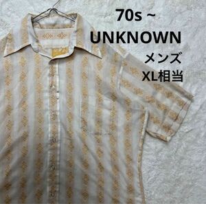 UNKNOWN 70s~ Vintage 薄手 半袖シャツ　メンズ XL相当