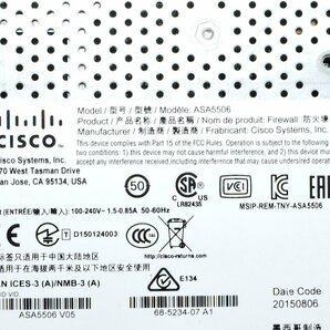 Cisco/シスコ ASA5506 V05 SoftwareVer9.5(1) RAM4GB/FLASH8GB 設定初期化済の画像4