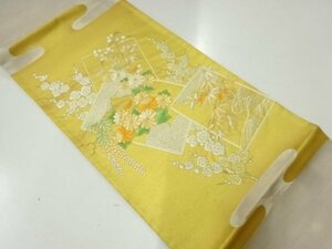 ys6625985; 宗sou 竹笹に梅模様刺繍袋帯（材料）【アンティーク】【着】