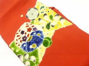 Art hand Auction ys6639981; 宗sou 縮緬地絞り手描き花々模様名古屋帯【リサイクル】【着】, 帯, なごや帯, 仕立て上がり