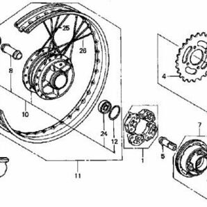 HA02 後期 純正 フロント アクスルナット C90 ビックドラム スーパーカブ 90 フランジ ナット 12mm 大径 ブレーキ C70 セルフロック .kf0の画像8