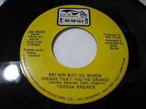 【7”】 TERESA BREWER / ●プロモ● BEI MIR BIST DU SCHON (MEANS THAT YOU'RE GRAND) US盤 テレサ・ブリュワー