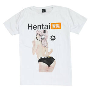 セクシーガール エロ ジョーク 変態 アニメ カワイイ ストリート系 デザインTシャツ おもしろTシャツ メンズ 半袖★tsr0848-wht-m