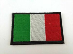 イタリア国旗 パッチ ワッペン ベルクロ サバゲー 8cm DM便発送