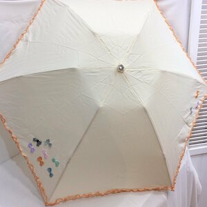  new goods * folding parasol general merchandise shop commerce material ivory series ribbon motif frill sack attaching 