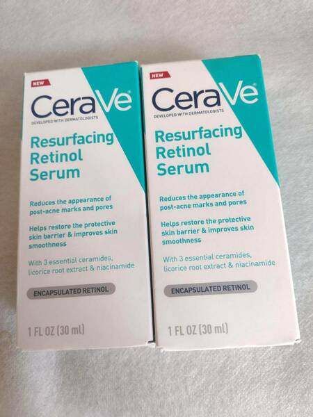 新品 2個 セラヴィ リサーフェシングレチノールセラム 30ml Cerave Resurfacing Retinol Serum ニキビ跡に