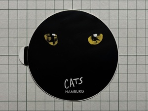 ドイツ 古いステッカー：CATS キャッツ 猫 黒猫 ミュージカル ビンテージ +Ca