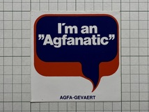 古いAGFAのステッカー：I'm an Agfanatic アグファ 広告 一眼レフ カメラ 写真 ビンテージ 海外 +Sb_画像1