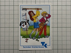 外国 古いステッカー：TK Techniker Krankenkasse 健康保険 医療 ゴルフ ビンテージ 海外 +Eg
