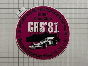 【F1】 レア 古いステッカー：1981 ビンテージ Gregre Racing Show レーシング レーサー 海外 +Da