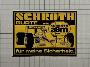 ドイツ 古いステッカー：SCHROTH 【中サイズ】シュロス レーシング ベルト F1 自動車 レーサー ビンテージ 海外 +Eg