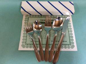 【Mid-flatware/Wallace-Stainles/North Star/未使用/箱入①】ウォレス-ステンレス/ノーススター/カトラリー5点セット/アトミックエイジ