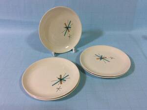 【Mid-Chinaware/Salem China/Northstar】セーラムチャイナ/ノーススター/ブレッドプレート 5枚/ミッドセンチュリー/アトミックエイジ/Ex+