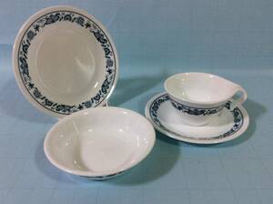 [OLD CORELLE/breakfast] Old ko rail / Old Town blue ( blue oni on )/ C&S+B&B+Db/Ex+/ America 