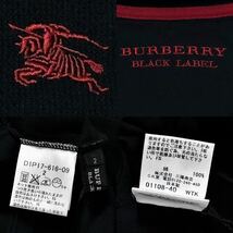 新品 日本製! バーバリーブラックレーベル BIGホース刺繍 アーガイル柄 薄手 スウェット 長袖 Tシャツ 2/M 黒 ロンT BURBERRY BLACK LABEL_画像6