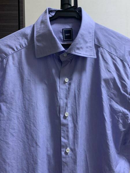 【イタリア製】SHIPS THOMAS MASON Yシャツ 40サイズ 美品 参考定価10,000円 長袖シャツ ワイシャツ